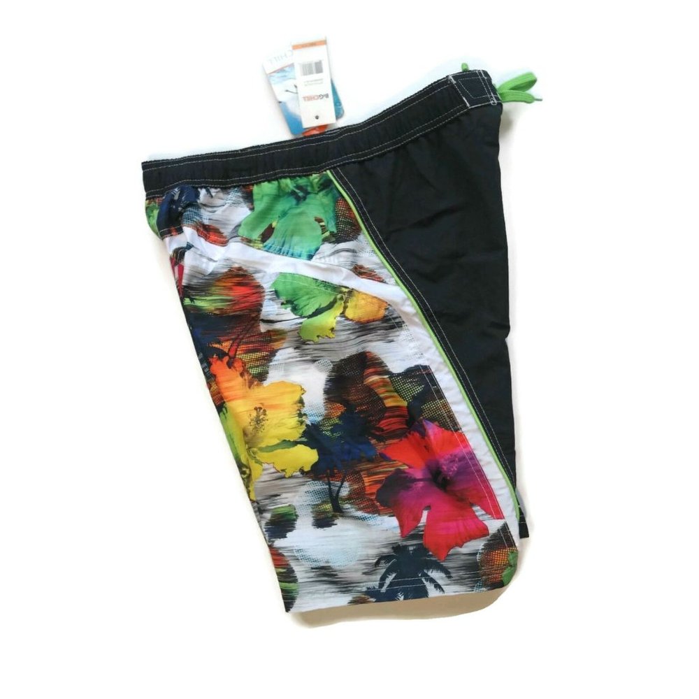 Big Chill Board Shorts Hibiscus Surf UPF 50 Boys 14/16